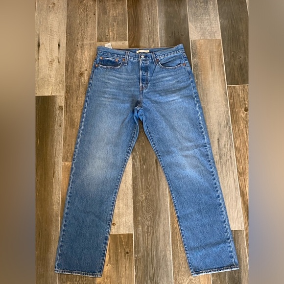 Levis Premium Wedgie 31 Straight Jeans Women's Big E denim Button Fly - Picture 2 of 9